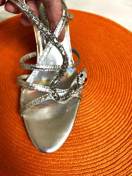 Strieborné sandálky, 40