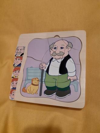 Viacvrstvové drevené puzzle vývoj muža,