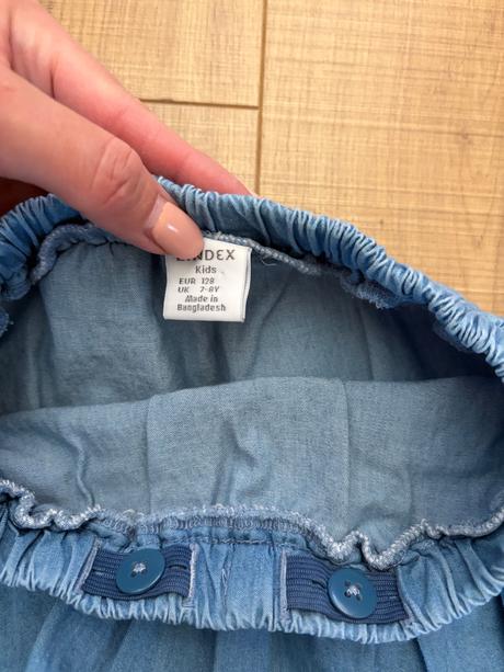 Riflová volánová sukňa, lindex,128