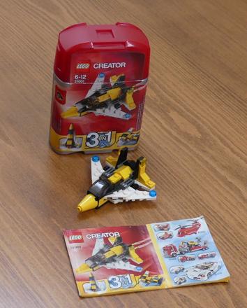 Lego creator 31001 mini tryskáč, 3 v 1,