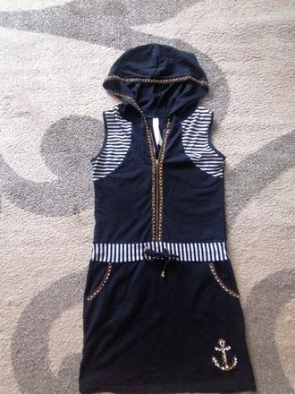 Námornícke šaty s kapucňou, xs
