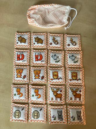 Látkové pexeso - lesné zvieratká,