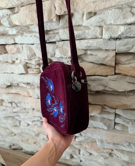 Semišová bordová kabelka reserved, reserved