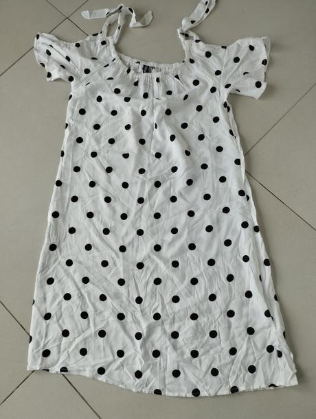 Biele bodkované šaty zn. jean pascale, 36