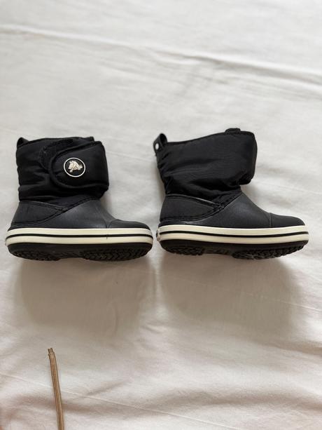 Čierne detské snehule crocs na suchý zips, crocs,22