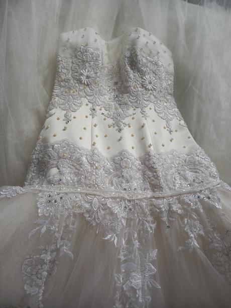 Svadobné šaty s perličkami zn.jasmine, 32 / 34 / 36 / s / xs