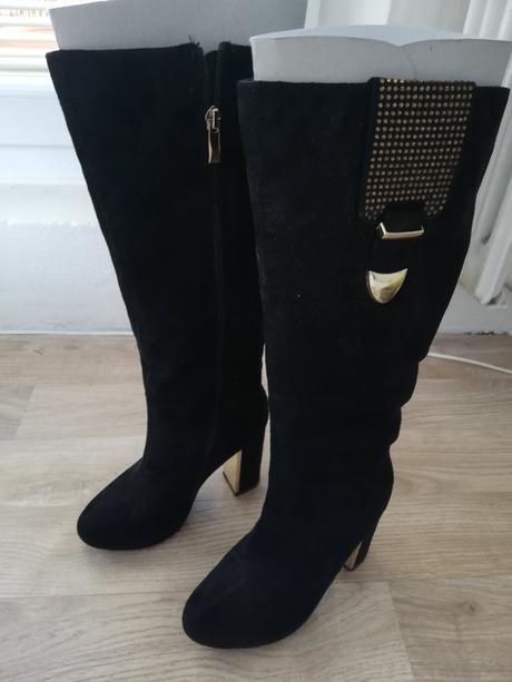 Čierne semišové čižmy č.35, 35