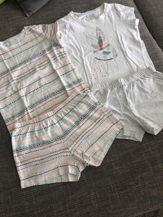 2 ks letné pyžamká, veľkosť 128, 7-8 rokov, f&f,128