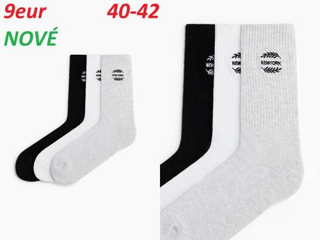 Ponožky dlhé 3-balenie new york čierne-biele-šedé, h&m,40 / 42