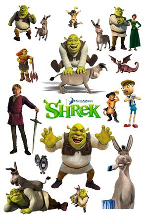 3d nálepka na stenu shrek,