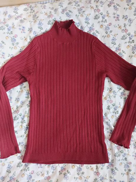 Bordový rebrovaný vrúbkový rolák, m