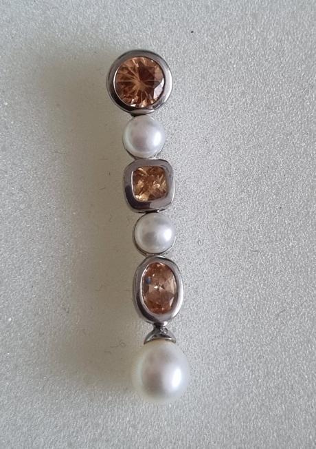 Stieborný prívesok zirkóny perly, 