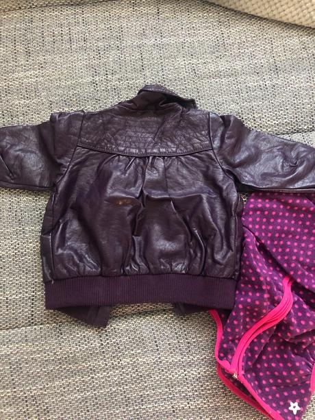 Koženková bunda+mikina, 86