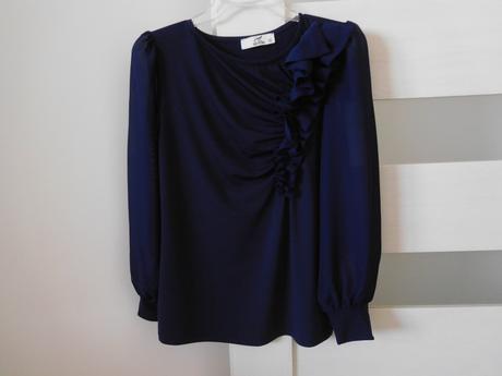 Blúzočka pružná s tilovým rukávom, 36/38 v,, 38