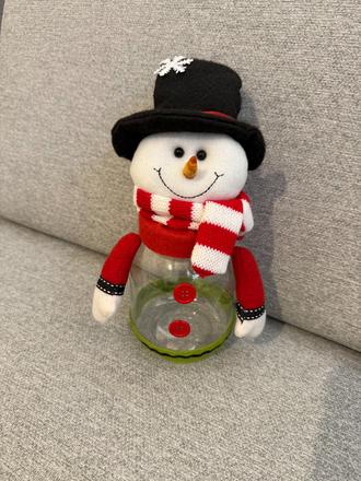 Vianočná dóza v tvare snehuliaka, 