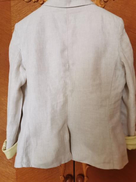 Krémové ľanové sako, 40