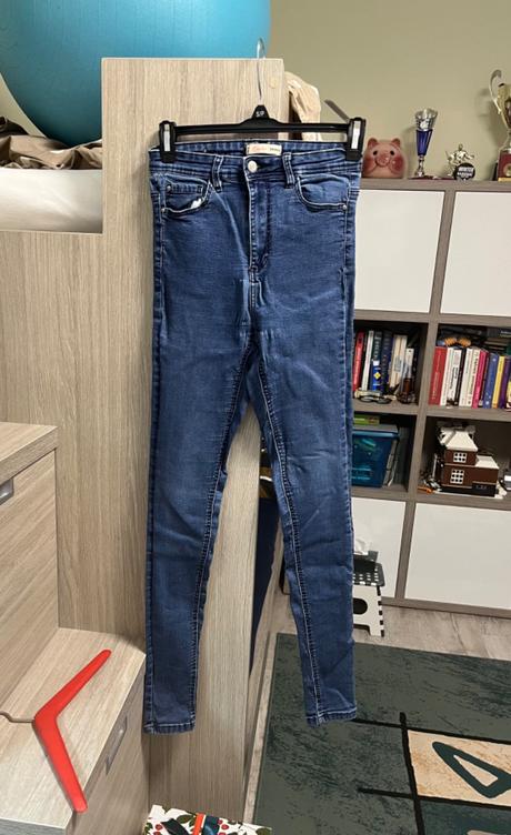 Elastické rifle s vysokým pasom, s