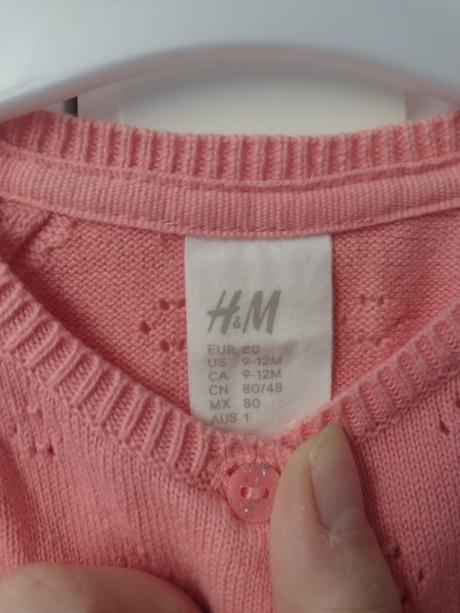 Lososový svetrík, h&m , veľkosť 80, h&m,80
