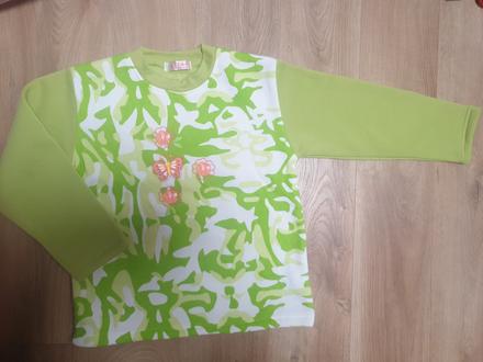 Zateplena mikina v syto zelenej farbe, 134