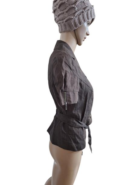 Dámska ľanová blúzka s opaskom, 34