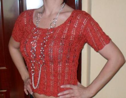 Pletené tričko, top, s