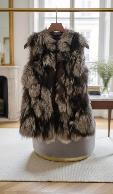 Pravá kožušinova vesta, líška, s