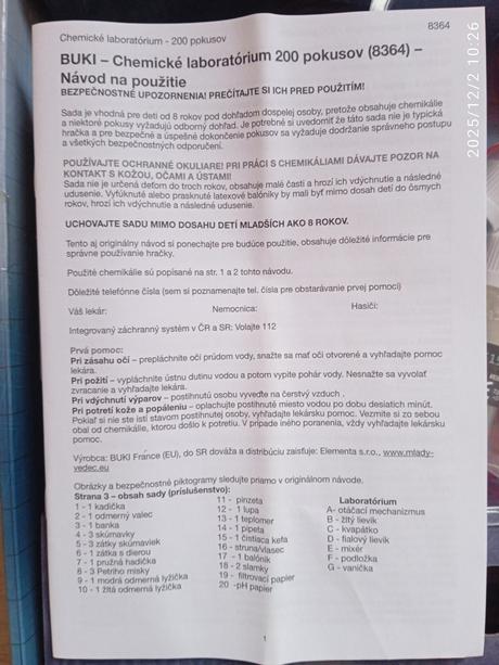 Len rozbalené 200 pokusov chemické laboratórium, 