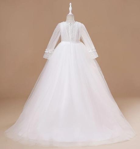 Šaty prijimanie krst svadba honosne s vleckou, 128 - 158