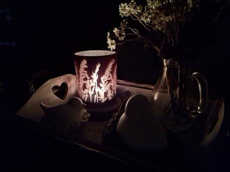 Nadherny skleneny svietnik jesenne travy, 