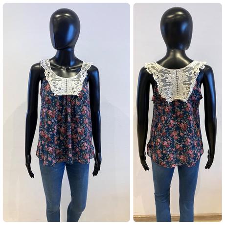 Kvetovaná blúzka s krajkou (s), s