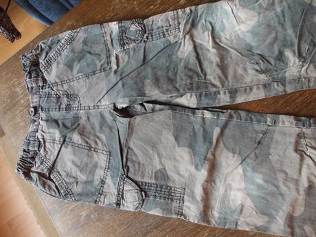 Podšité maskáčové nohavice, kik,140