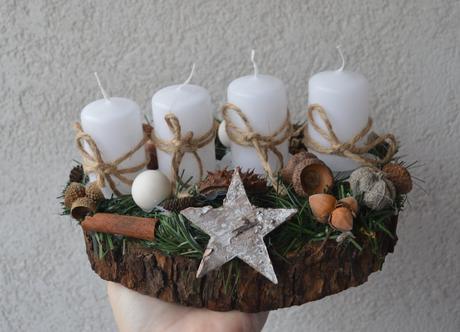 Adventný veniec na dreve, 