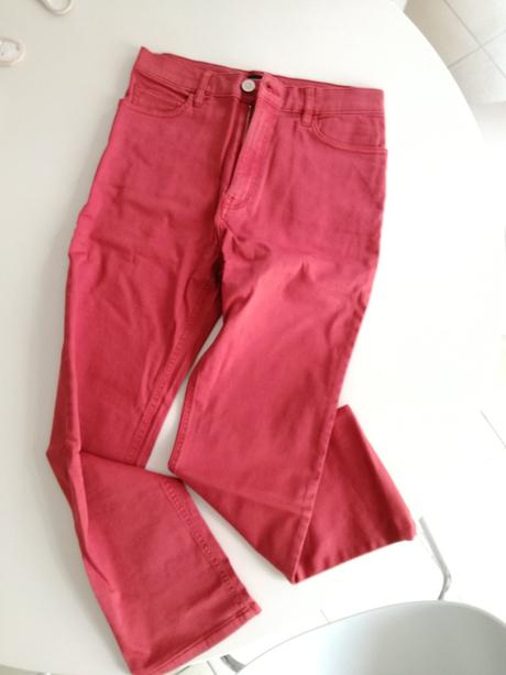 Džínsy z mango - červené, tehlové, regular, mango,38