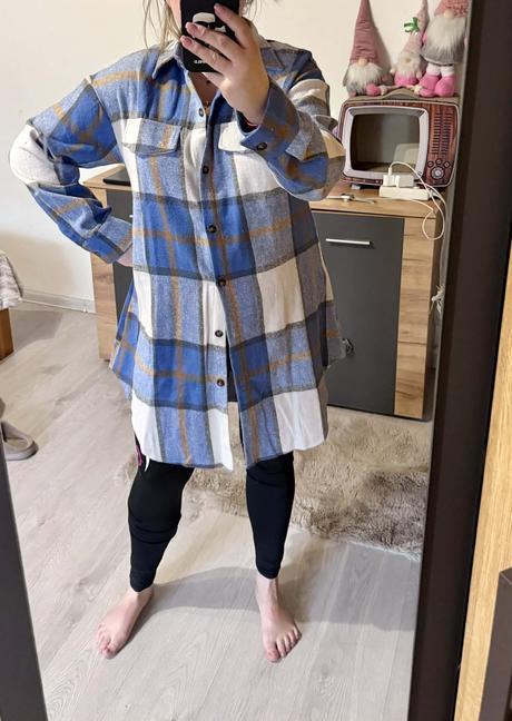 Stylova karovana predlzena damska bunda-kosela, xl
