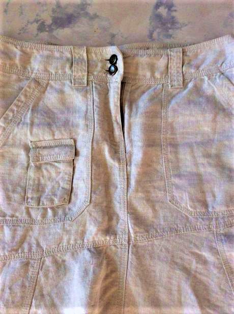 Ľanová naturálna sukňa, h&m,m