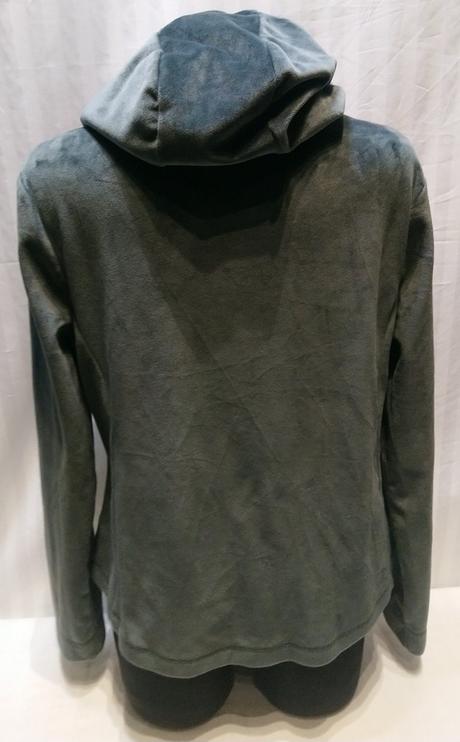 Dámska sivo zelená zamatová mikina, italy, xl