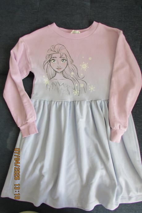 Bavlnene saty anna a elza, h&m,134