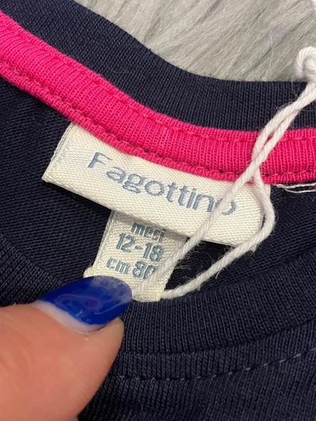 Dievčenské tričko s dúhou tmavomodré (12-18 mes.), fagottino,80