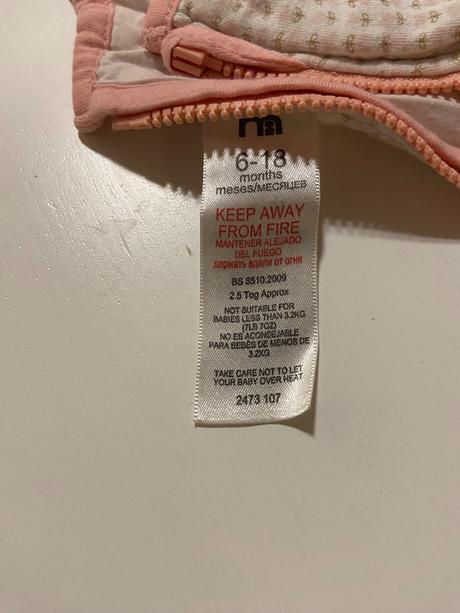 Tenší spací vak 6-18 mesiacov 2.5 tog,