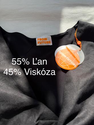 Nové od future čierne ľanové/viskózové šaty s výre, 40