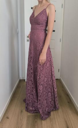 Dlhé ružové spoločenské šaty, xs