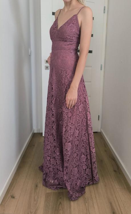 Dlhé ružové spoločenské šaty, xs