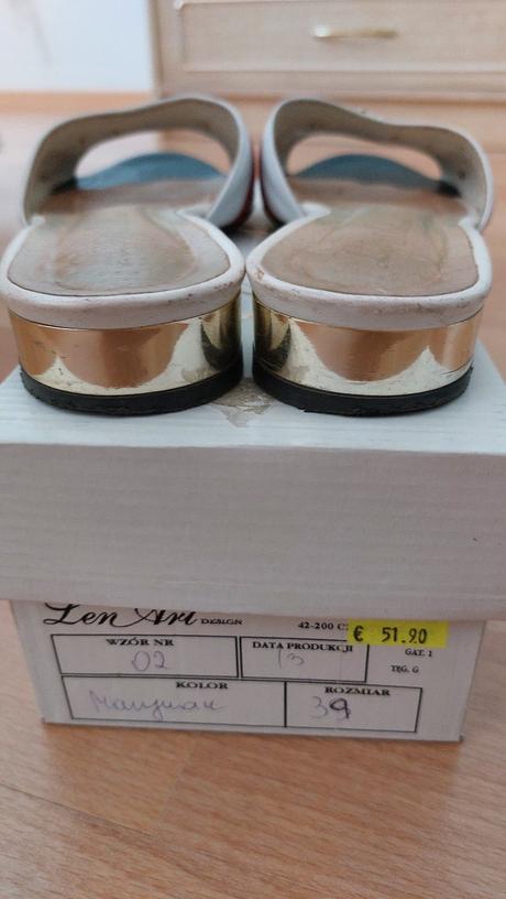 Kožené šľapky namornicke, 39