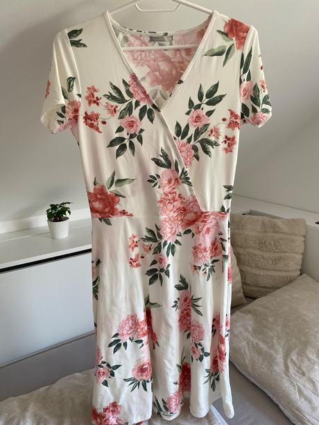 Biele šaty s kvetinkami, gate,xs