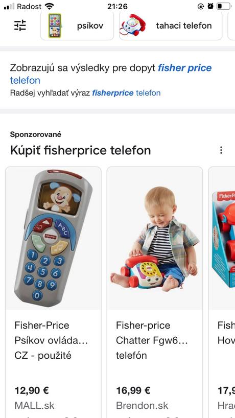 Fisherprice hovoriaci telefon, 