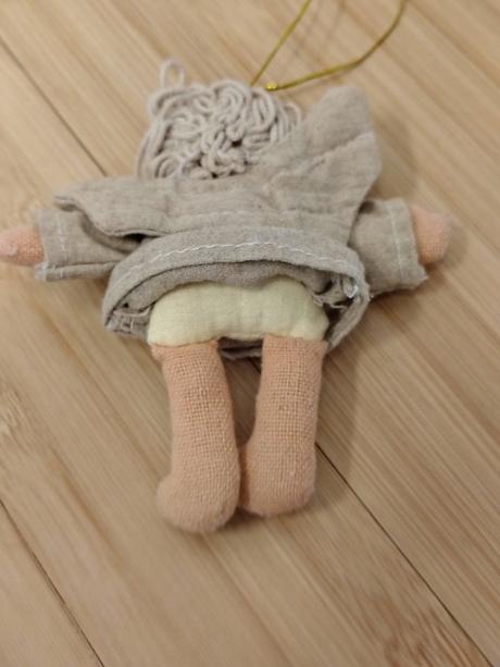 Krásny jutový anjelik na zavesenie, 13/23 cm,