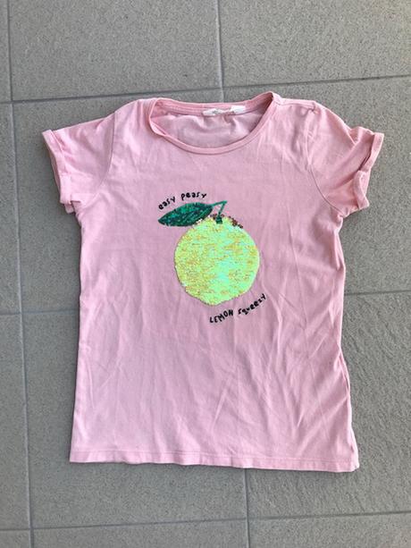 Tričko s meniacimi flitrami - veľ.134/140, h&m,134