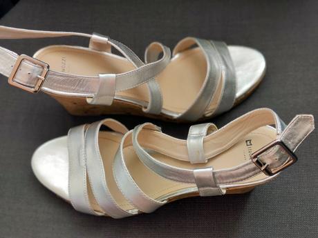 Sandále na platforme strieborné, minozzi,39