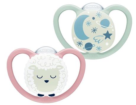 Nuk silikónový cumlík space night 2ks, 6-18m, nuk