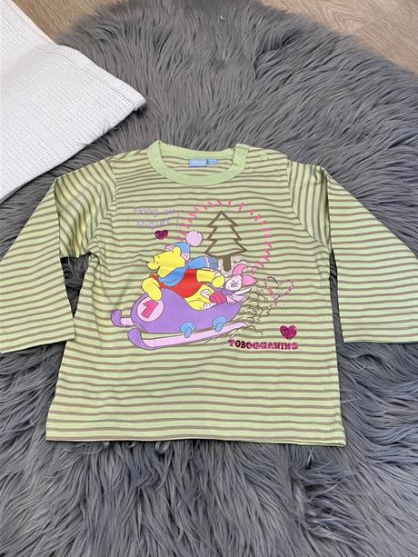 Dievčenské pásikavé tričko macko pooh (12-18mes.), disney,80